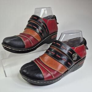 L’artiste Spring Step Leather Clog Mules Comfort Sz 40 Us 9-9.5 Heel